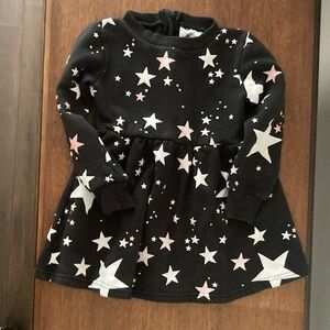 Starry Black and Pink Kids Casual Dress